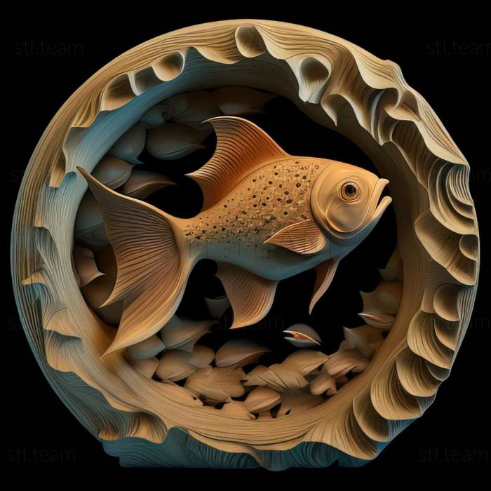 3D model Calico telescope fish (STL)